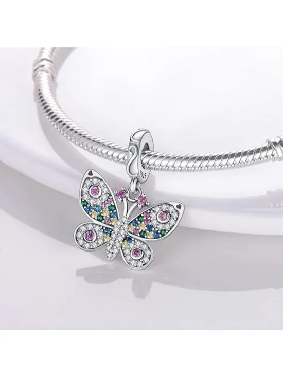 Colorful Butterfly Cool 925 Silver Charms for Bracelets & Necklaces - Picture 2 of 5